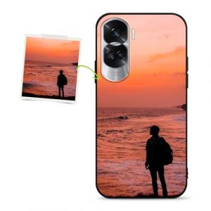 Phoona Coque Personnalis&eacute;e pour Huawei Honor 90 Lite 5G 6,7", Personnalisable &Eacute;tui de Protection avec Votre Propre Photo Image, Silicone TPU Personnaliser Custom Housse Bumper Cover, Noir (WEST COAST KNITWEAR EU, neuf)