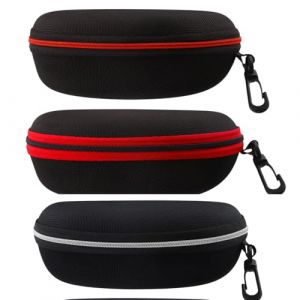 Amexo 3 Pi&egrave;ces &Eacute;tui Lunettes Rigide, Lunettes &agrave; Fermeture &Eacute;clair &Eacute;tui &agrave; Lunettes de Soleil Rigide &agrave; Lunettes de Soleil avec Fermeture &Eacute;clair Mousqueton en Plastique pour Homme Femme (Multicolore B) (Amoxike, neuf)