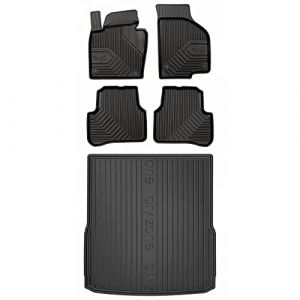MOTOS Kit de tapis de voiture et de tapis de coffre en caoutchouc pour Volkswagen Passat B7 2010-2014 Am&eacute;liorez votre confort de voyage avec tapis antid&eacute;rapant voiture 3D- Tapis de sol voiture tous te (MOTOS EU, neuf)