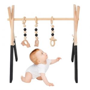Portique D'Éveil Bébé Bois, Jouet Pour Enfant Arche En Bois, Portique D’Activité De Bébé En Bois, Arche Éveil Bébés Gym, Gymnase D’Activités, Exercice De Coordination & Design Scientifique Et Pliable (yicshu, neuf)