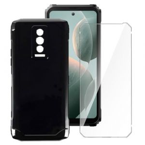 LYZXMY Coque pour Doogee Blade 10 Pro (6.56") + 1 x Verre trempé écran Film Protecteur - Noir Souple Silicone Étui Protection Housse TPU Case Cover (LIJIASHUMA, neuf)