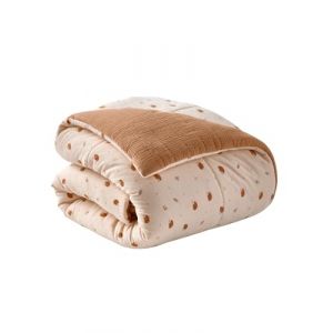 VERTBAUDET Couverture/Fond de Parc H&Eacute;RISSON Beige imprim&eacute; 75X100 (VERTBAUDET, neuf)