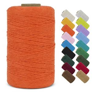 LEREATI Fil Macramé 1mm x 390m Corde Macramé Fil de Coton Naturel Ficelle Macramé Cordon, Cordelette 1mm pour Porte Plante Mural, Rideau, Tressée, DIY Artisanat, Cadeau Décoration (Orange) (LEREATI, neuf)