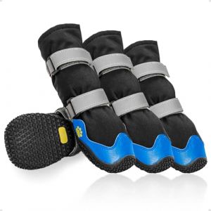 OHCOZZY Chaussure Chien avec Sangles réfléchissantes, Hautes Bottines Chien imperméables, antidérapantes Semelles résistant à l'usure, protège-Pattes pour Petits, Moyens et Grands Chiens(S, Bleu) (OHCOZZY, neuf)