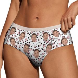 Naispanda Photo Personnalis&eacute;e Femme Dentelle sous-V&ecirc;tements Culotte de Bikini Personnalis&eacute;e pour Femme avec Photo Visage Culotte Bas de Bain pour Adolescentes Filles Petite Amie Femme Cadeaux (tuoqingkeji, neuf)