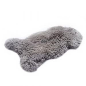 HOME LAMB Peau de Mouton Argent 110-120 cm - Peau Mouton Naturelle - Tapis Peau de Mouton Veritable - Tapis Fourrure au Salon - Couverture Douce - Decoration Chambre - Tapis Peau Mouton (HOME LAMB, neuf)