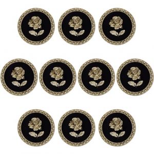 ftiemlovde 10 Gros Boutons Dorés Mercerie Pour Blazer Métal à Coudre Fantaisie，Couvre Boutons Noir Couture Manchette Femme Chemise Smoking，Perfect Homme Bouton Pantalon Pour Capitonnage（A10 23mm） (ftiemlovde, neuf)