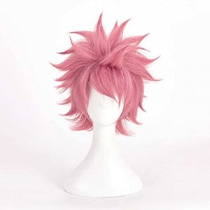 MAOMA Perruque Cosplay Anime?Fairy Tail Etherious Natsu Dragneel Perruque?Short Pink Perruque?avec Filet de Cheveux Gratuit?pour Fête Carnaval Halloween Perruques (GuangZhouYangHuiShangMaoYouXianGongSis, neuf)