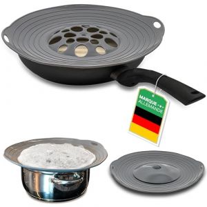 Couvercle en silicone anti-débordement multifonction pour casseroles et poêles – Couvercle universel anti-éclaboussure, alimentaire, adaptable, 15-25 cm, pour cuisine, pratique pour la cuisson (NetroxSports, neuf)