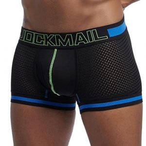 JOCKMAIL sous-v&ecirc;tements Sexy en Maille pour Hommes avec d&eacute;coupe en U, Pantalon Sexy Cale&ccedil;on (XL, Noir) (RICHARM DIRECT, neuf)