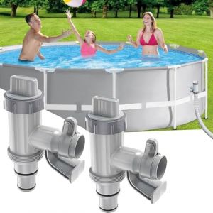 Robinet de piscine Plus pour piscine hors-sol 2 en 1 - Vanne Piscine-Valve à piston - Accessoire de piscine pour piscine Intex/Bestway/Coleman - Pompe de filtration de piscine - Vanne d'arrêt (sitengjun, neuf)