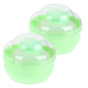 FRCOLOR Lot de 2 Houppettes et R&eacute;cipients pour Applicateurs de Maquillage Bo&icirc;tes de &agrave; Saupoudrer pour Gar&ccedil;on et Filles et Adultes Pratique pour (White Beach, neuf)