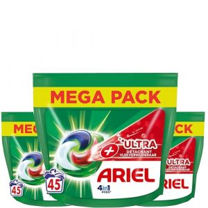 Dosettes de lessive Ariel 4 en 1 + Ultra Détachant - 3 x 45 Lavages (Bestpricesn, neuf)