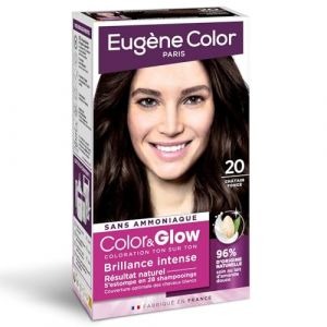 Coloration 20 Châtain Foncé Sans Amoniaque Brillance Intense Color&Glow EUGENE COLOR - la boîte Lot De 3 - Par Lot (Marché Parisien, neuf)