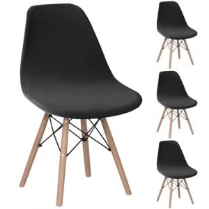 Housse de Chaise Scandinave en Velours Lot de 2 Housses de Chaise de Salle &agrave; Manger Extensibles Couverture Protection Chaises Scandinaves Lavable pour Cuisine Maison H&ocirc;tel Rose(Noir,Lot de 4) (taiyuansuandashangmaoyouxiangongsi, neuf)
