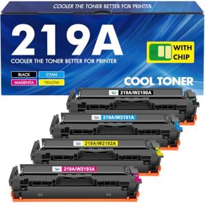 219A 219X MFP 3302FDW Toner avec Puce: 4-Pack Compatible pour HP 219A 219X pour Color LaserJet Pro MFP 3302FDW 3302SDW 3302FDN 3302FDNG 3302FDWG 3302SDWG 3202DN 3202DW W2190A Noir Cyan Jaune Magenta (Easily_Color, neuf)