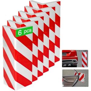 NOOGUI - Mousse Protection Garage - Protection Colonnes et Murs - Mousse Haute Densité 2 cm - Adhésif Réfléchissant Rouge et Blanc - 40x15x2 cm - Antichoc Parking Voiture Intérieur - 6 Pièces (DANOVA PRODUCTS, neuf)