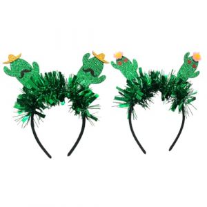 PACKOVE 2 Pièces décor de cheveux créatif floral cosplay décorations de cheveux cerceaux cactus Décoration de costumes Responsable créatif Casque de couple petite fleur en tissu Vert (Spring TU, neuf)