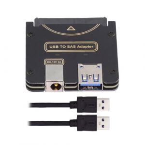 cablecc SFF-8482 Adaptateur RAID SAS 29 broches vers 5 Gbit/s USB 3.0 avec chipset et connecteur d'alimentation (n&eacute;cessite une alimentation 12 V/3 A) (Cablecc Europe, neuf)