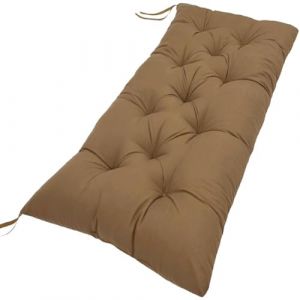Coussin pour Banc de Jardin 90x50100x50 110x50 120x50 cm - Exterieur/Interieur - Coussins Assise & Dossier Souples - Confortable Coussins pour terrasse, Balcon, Banquette(Light Coffee,110x50cmx8cm Thi (Maedei Daner, neuf)
