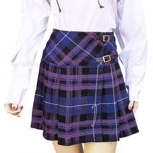 BRAW CLANS TARTANS Glasgow Kilt Company Mini jupe de kilt pour femme - Tartan traditionnel &eacute;cossais - Mini jupes, bleu, 38/40 FR (Glasgow Kilt Company, neuf)