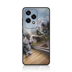 DiaryTown Couverture Silicone Noire TPU Mince Antichoc Honor 200 Lite 5G - Chat/Tigre Mignon (DiaryTown, neuf)