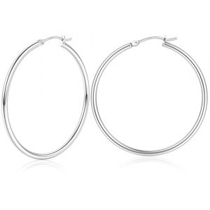 Chriscoco Boucles d'oreilles Femme Argent 925 Hypoallerg&eacute;nique Creoles Argent Femme Creoles Plaqu&eacute; Or 14K Boucle d'oreille Cr&eacute;oles 15/20/25/30/40/50/60/70MM (TOIMOI JEWELRY, neuf)