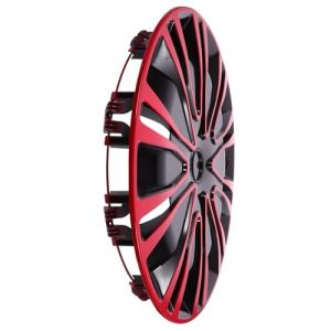 GARVALON Enjoliveur D&eacute;coratif Voiture 15 Pouces Cache-moyeu Rouge Noir Protection Antigraisse &Eacute;tanche Usage Automobile (Luuxu, neuf)