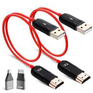 HDMI sans Fil, Transmetteur HDMI sans Fil avec Emetteur et Récepteur pour Streaming TV, Streaming Réunion, 1080p HDMI Extender sans Fil 2,4/5 GHz pour Ordinateur Portable, Home Cinéma (Rouge) (Anytrox-EU, neuf)