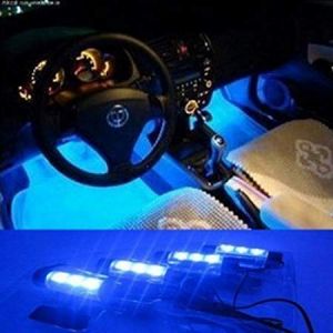 Gearmax® 4in1 12V LED Bleue Auto Intérieur Ambiance lumières Lampadaire Décoration pour la Voiture (LONG TIGER LIMITED, neuf)