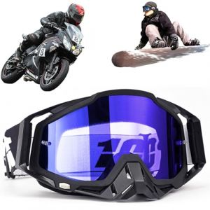 Lunettes de motocross, coupe-vent, anti-poussi&egrave;re, lunettes de ski, lunettes de motocross, lunettes de ski UV, anti-bu&eacute;e, lunettes de ski hors route, pour cyclisme, course de fond, VTT, UTV, noir et (Hanasy, neuf)