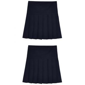 NEXT Jupe d’école plissée à Taille Classique, Lot de 2 Bleu Marine 4 Ans (Next Germany GmbH, neuf)
