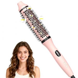 Bopcal Brosse Chauffante 3 in 1 - Brosse Thermique 38mm, Thermal Brush Ionique Anti-Frisottis, Lissante et Volumatrice, Chauffage Rapide, 6 R&eacute;glages Temp&eacute;rature & Double Voltage - Cadeau pour Femmes (HongForce, neuf)
