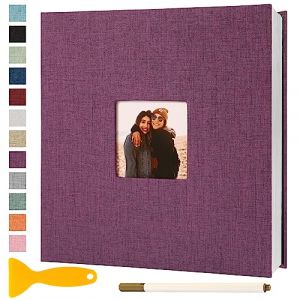 Album Photo Adhesif Vierge 28x27 CM Classeur Photo Livre Photo Personnalisable Scrapbook de Classe Mariage Livre D'or Enfant Bebe Carte Postale DIY, 40 Pages Violet (Semfalbuums, neuf)