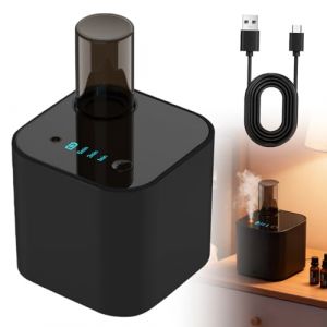 Diffuseur d'huiles essentielles, diffuseur d'ar&ocirc;mes sans fil, portable sans eau avec 3 modes de diffusion cyclique du parfum pour la maison, le bureau, la voiture, port&eacute;e de 30 m&sup2;, diffuseur compact (IKSETERATA, neuf)
