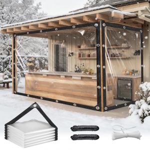 B&acirc;che Transparente avec Oeillets B&acirc;che imperm&eacute;able Transparente 3x6m Bache de Protection en PVC pour ext&eacute;rieur Tente Balcon pergola Piscine Meubles de Jardin (CXOUZHM, neuf)