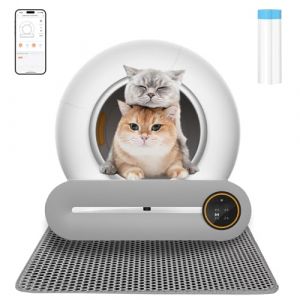 Litiere pour Chat Autonettoyante XXL Bac Litiere pour Chat Autonettoyante avec Contrôle APP Anti Pincement Litiere Automatique Tranquille Caisse Chat Litiere (Type A) (kaikainiupi, neuf)