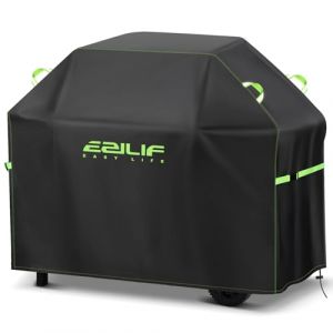 Ezilif Housse de barbecue 165 x 70 x 125 cm imperméable Oxford 420D robuste avec boucle coupe-vent et poignée réfléchissante, résistante aux UV et aux déchirures, pour barbecue à gaz Weber, Char Broil (Izer, neuf)