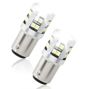 Yuio 2Pcs 1157 Bay15d P21w Led Ampoule 5W 12V-24V, Super Brillant Blanche 7500K, étanche Lampe pour Feux De Recul Feux De Brouillard ArrièRe, Bateau Camion Camping Car Feux de Jours (HuGuiWenHua, neuf)