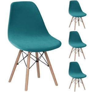 Housse de Chaise Scandinave en Velours Lot de 2 Housses de Chaise de Salle &agrave; Manger Extensibles Couverture Protection Chaises Scandinaves Lavable pour Cuisine Maison H&ocirc;tel Rose(Turquoise,Lot de 4) (taiyuansuandashangmaoyouxiangongsi, neuf)