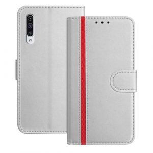 Ucikov Pochette en Cuir pour Samsung Galaxy A50,Housse Protection Étanche Incassable Rabat Premium Portefeuille Magnétique Carte Bleue Étui Coque pour Samsung Galaxy A50,Blanc (Ucikov, neuf)
