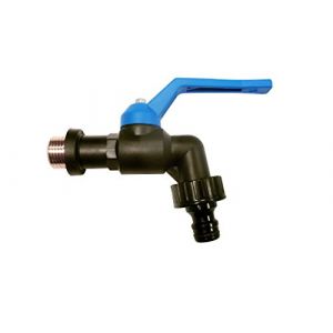 S&M 180033 &ndash; Robinet &agrave; sph&egrave;re antigel 1,9 cm en polypropyl&egrave;ne Noir, Manette Bleue avec Prise Automatique en Plastique (Good4 you, neuf)