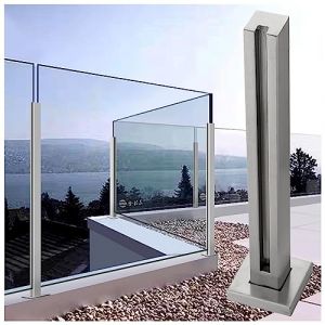 Poteau garde corps verre pince Balcon Terrasse Syst&egrave;me De Poteaux De Garde-corps En Verre Poteau De Support De Balustre De Panneau Avec Des Cr&eacute;neaux Horaires, Kit Balustrade En Verre Pour Escalier Pla (miaomiaodianpu, neuf)