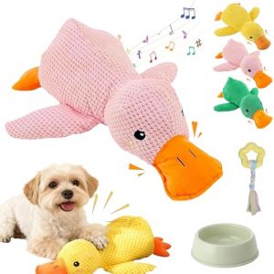 HItianya Canard apaisant, Jouet Canard apaisant pour Chiens, Nouveau Canard en Peluche interactif am&eacute;lior&eacute;, Jouet &agrave; m&acirc;cher interactif et couineur pour Chiens (Pink, L) (Feng Han, neuf)