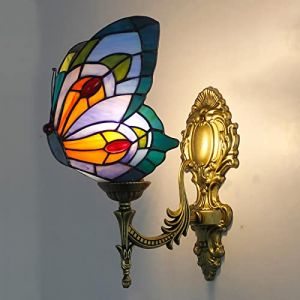 Applique Murale Papillon, Applique LED En Vitrail De Style Tiffany, 1 Lumière, Lampe De Chevet De Chambre Pour Salon Chambre D'enfant Couloir Salle De Bain, Multicolore,A (jianqing-US, neuf)