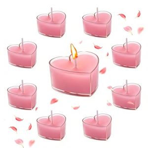 Bougie Coeur Bougies Romantiques,Bougies Romantique en Forme de Coeur,Bougies en Forme D'Amour,Bougies en Forme de Coeur,Bougie D'Amour Romantique pour Anniversaire,Mariage,Fian&ccedil;ailles (Rose) (FeiXiehouse, neuf)