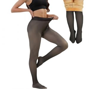 Merlvida Collant Polaire Femme Effet Transparent S-3XL - Collant Thermique Épais, Legging Chaud Femme Hiver - Collants à Taille Haute et Doublés Grande Taille (Merlvida Direct, neuf)