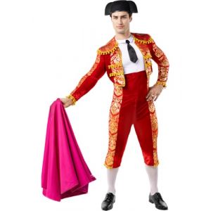 Funidelia | D&eacute;guisement de torero pour homme Professions, Taureau, Taureau, Originaux et Dr&ocirc;le - D&eacute;guisement pour Adultes et accessoires pour Halloween, carnaval et f&ecirc;tes. - Taille XL - Rouge (Funidelia FR-BE-LU, neuf)