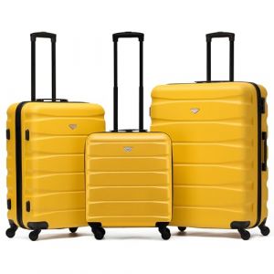 Flight Knight Lot De 3 Moyen Et Grand Valises Rigides Legeres en ABS A 4 Roues Cabine Bagage A Main pour Plus De 60 Compagnies Aeriennes -easyJet, Jet2 Et Taille Max Ryanair (Priority) 55x40x20cm (Prime Brands Group FR, neuf)