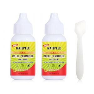 Colle Perruque & Colle Perruque Lace Wig, Colle De Cheveux Pour Perruque En Dentelle、Postiches, Forte CaractéRisation & Hydrofuge Et OléOfuge（38ml、Deux Bouteilles） (DMphoto, neuf)